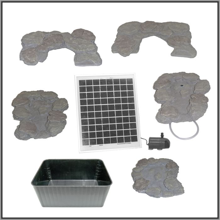 Solar Garten Brunnen Bachlauf Set Schiefer Optik Neu Gartenbrunnen mit