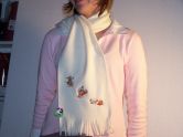 Bobbl das Schaf Kinderschal auf Snowboard