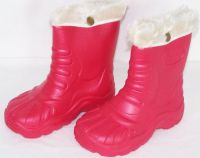 Winterstiefel Gummistiefel mit Fell gef&uuml;ttert Rot