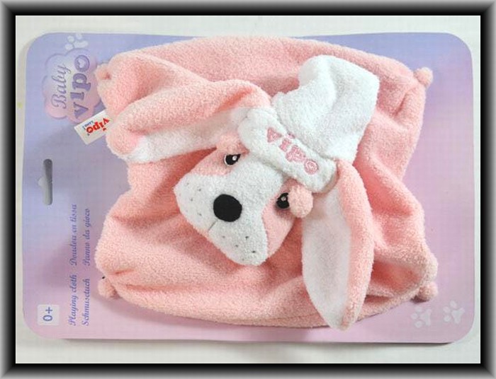 2 x Baby VIPO der fliegende Hund Baby SCHMUSETUCH Schnuffeltuch rosa /& gelb NEU